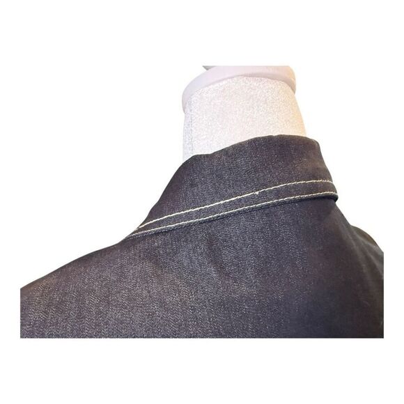 Vintage Sport Collection Dark Blue Denim Trench Coat Size 14 Fall - Picture 10 of 16